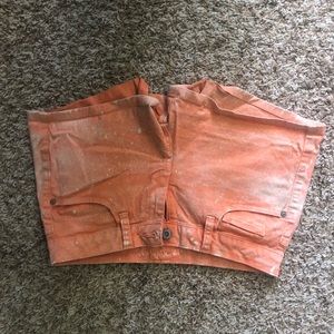 Orange/white shorts -S